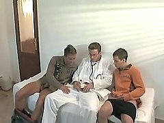Hot gay boys suck big cock of doctor