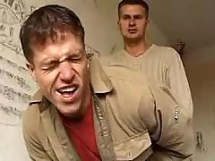 Guy gets tight ass poked and jizzed