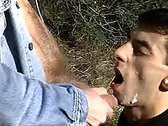 Dude gets brutally fucked in forest